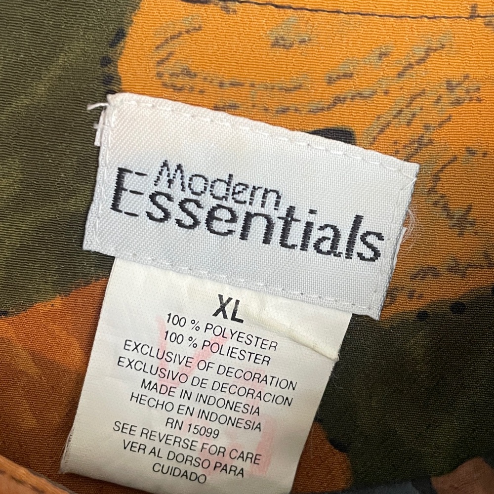 Vintage Modern Essentials Abstract Patterned Short Sleeve Top XL - Picture 5 of 6